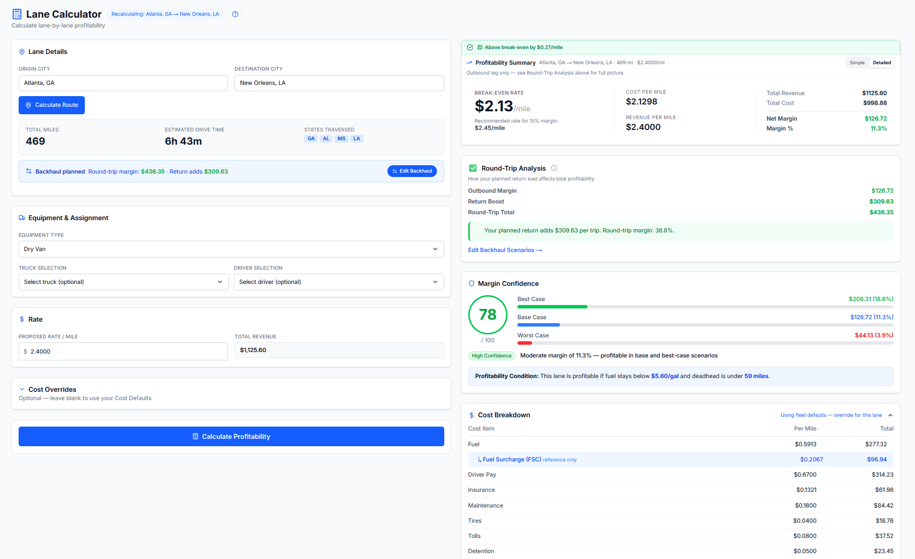 MarginMile Dashboard